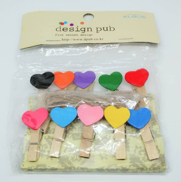 Wooden clip karakter / penjepit karakter / Wooden Clip set free tali rami 1,5 meter