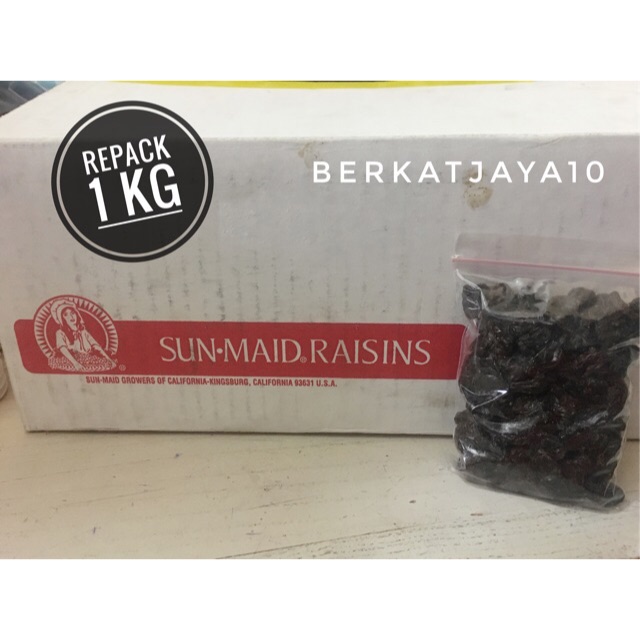 Kismis Raisins Sun Maid 1 Kg import USA California REPACK