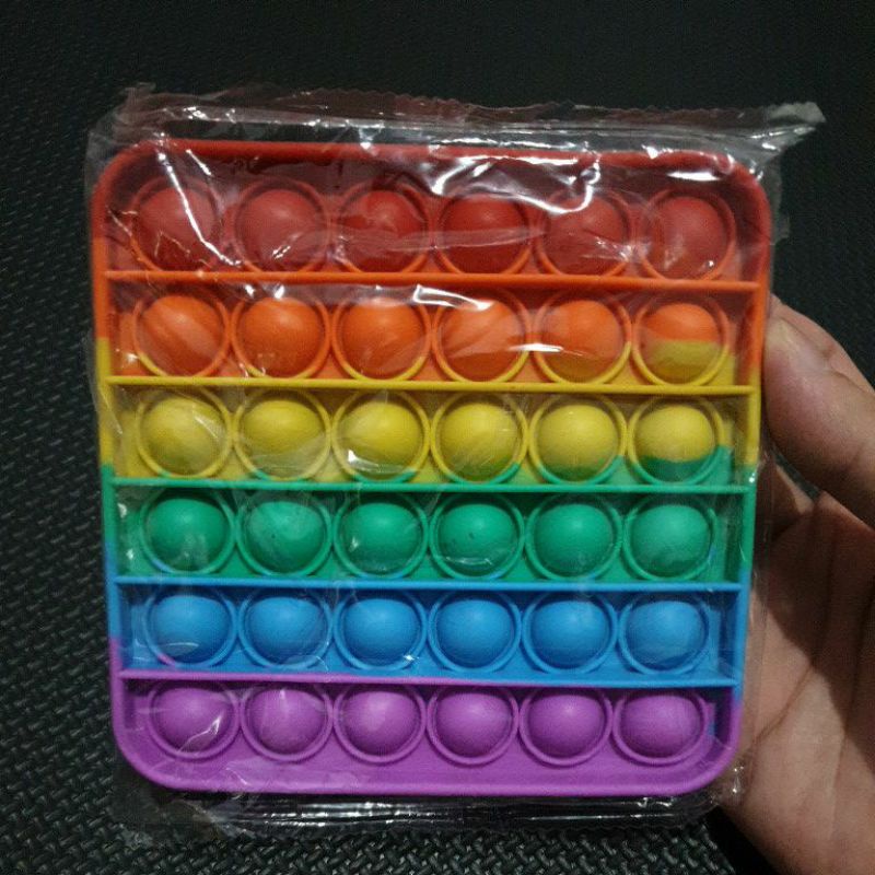 [50+ Model Pop It] POP IT ALL VARIANT | Popit Rainbow Macaron Sugus UV Colorful-Square Rainbow