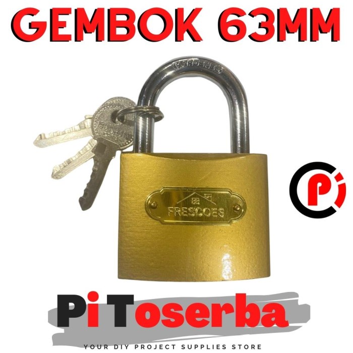 FRESCOES Gembok Rumah Pagar Besar Ukuran 68mm Padlock Hardened