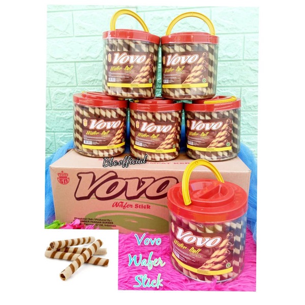 Vovo Wafer Roll Rasa Coklat 1 Toples