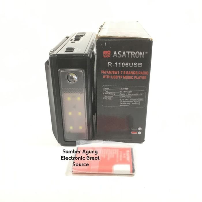 Speaker Radio Asatron R1106USB 1106 R1106 9Bands FM AM SW 1-7 USB MP3