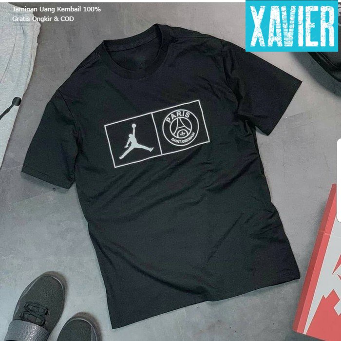 Kaos Tshirt Baju Combed 30 Distro Air Jordan PSG Paris polos custom indonesia  nba basket