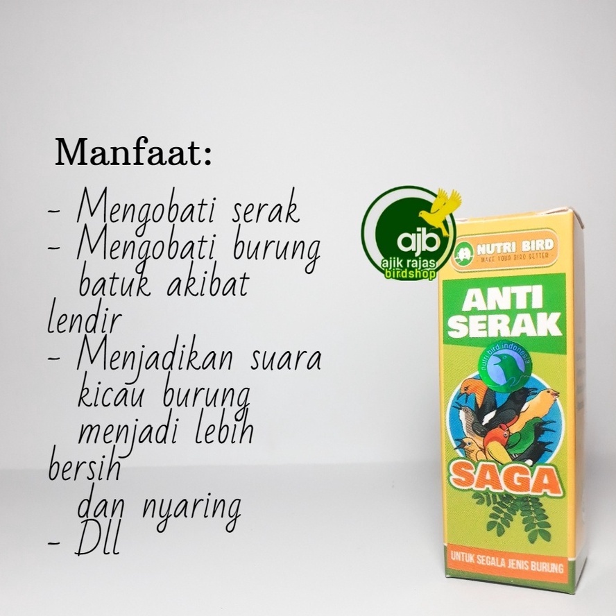 ANTI SERAK SAGA OBAT SERAK NURUNG KENARI MURAI DLL