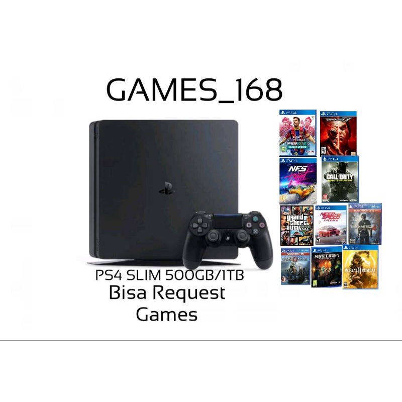 PS4 SLIM HDD 1TB (HORIZON +SPIDERMAN +GRANTURISMK) STIK WIRELESS