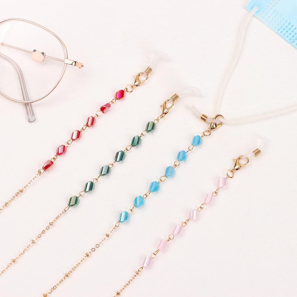 Lily Glasses Chains Fashion Tali Kacamata Baca Manik-Manik Kristal Anti Hilang