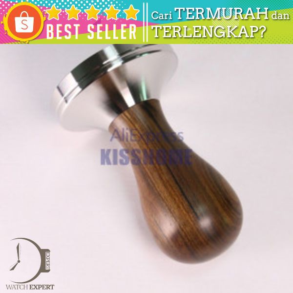 Kisshome Tamper Kopi Espresso Flat Stainless Steel Chrome Plated 51mm - KH-177 - Silver