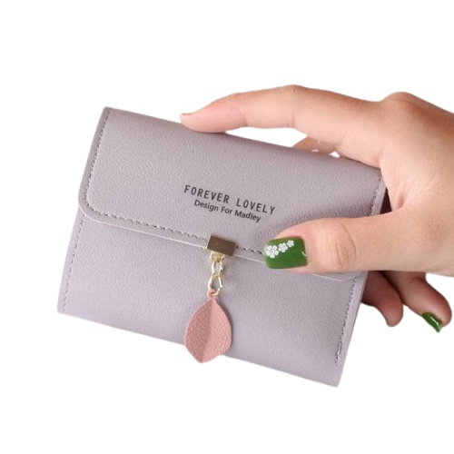 ♥TASBLUE♥A18 COD Dompet wanita A18 Kecil Forever Young Daun Bahan PU Kulit Mini Fashion Import-8