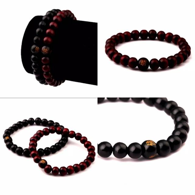 PROMO MURAH Gelang Tasbih Buddha Bahan Kayu Import