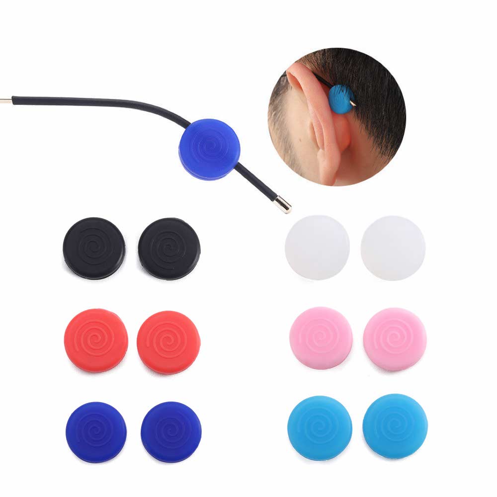 1 Pasang [ Biru Tua ] Pengait Kacamata Silikon - Anti Slip - Earhook Silicone - Penahan Hijab Style - KP8079