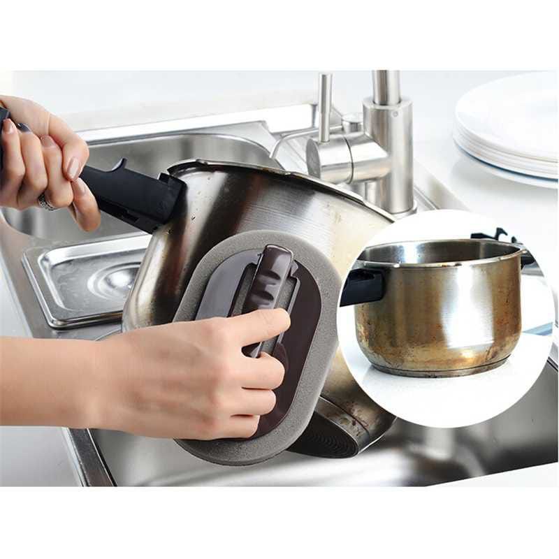 Busa cuci piring + gagang emery /Sikat Pembersih Karat Besi Alat Dapur Kamar Mandi Stainless Nano Melamine Magic Sponge JKT