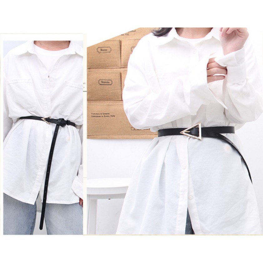 Ikat Pinggang Wanita Import SEGITIGA BS Kulit PU Kualitas Premium Gaya Korea Fashion Cewek Segitiga