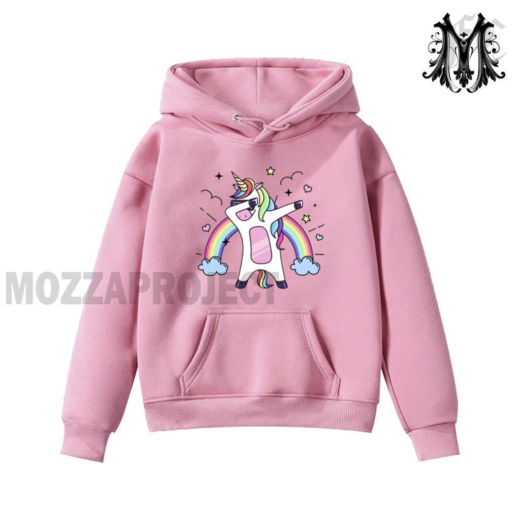 Sweater Hoodie Anak Unirorn Rainbow Sweater Fleece Baju Anak Jaket Anak