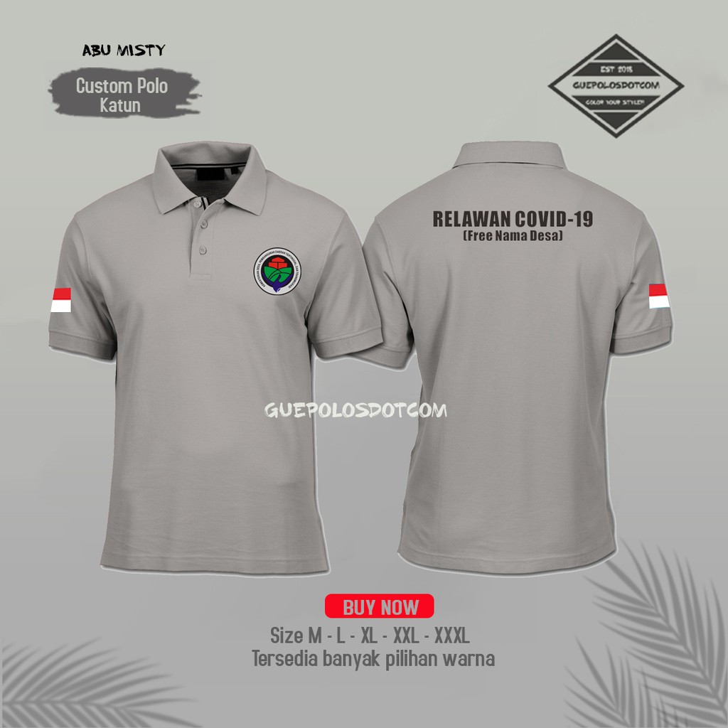 POLOSHIRT KEMENTERIAN KESEHATAN 01 - Kaos Polo RELAWAN COVID 19 free nama desa - Kaos Kerah