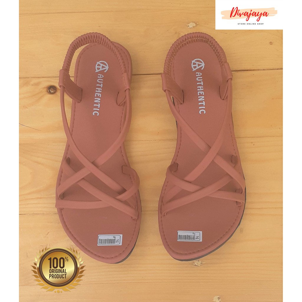  Sandal  Ddiva Teplek Tali  Silang Wanita Sandal  Slip On 