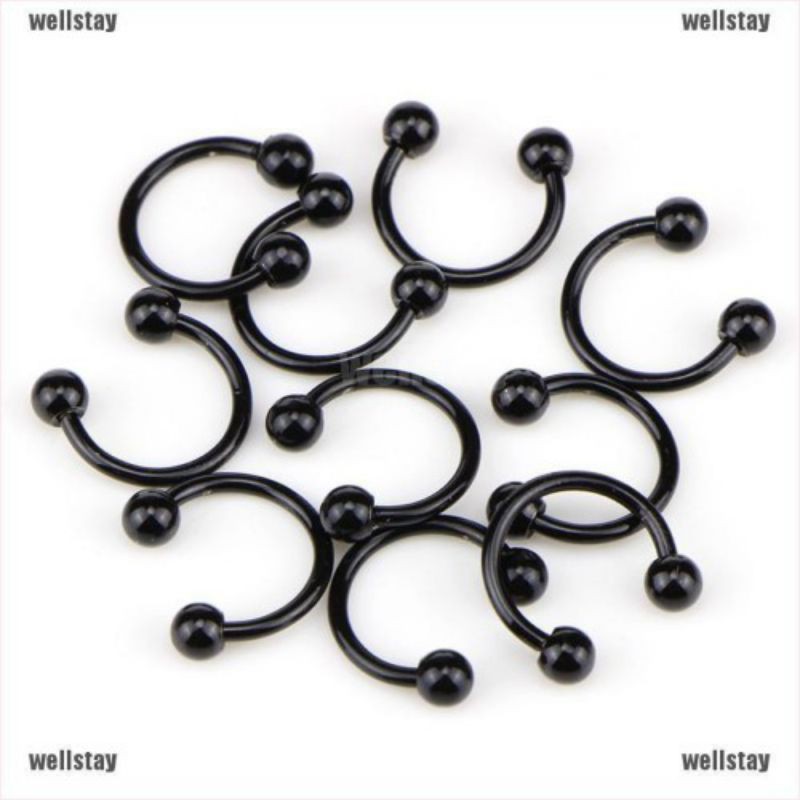 fake piercing black , anting piercing Anting hidung/bibit/telinga/anting septum