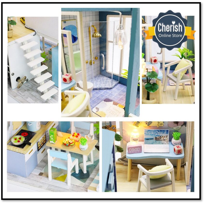 Miniatur Rumah DIY - House Wooden Furniture - Puzzle Interior - M910 - M915 - Miniature Dollhouse