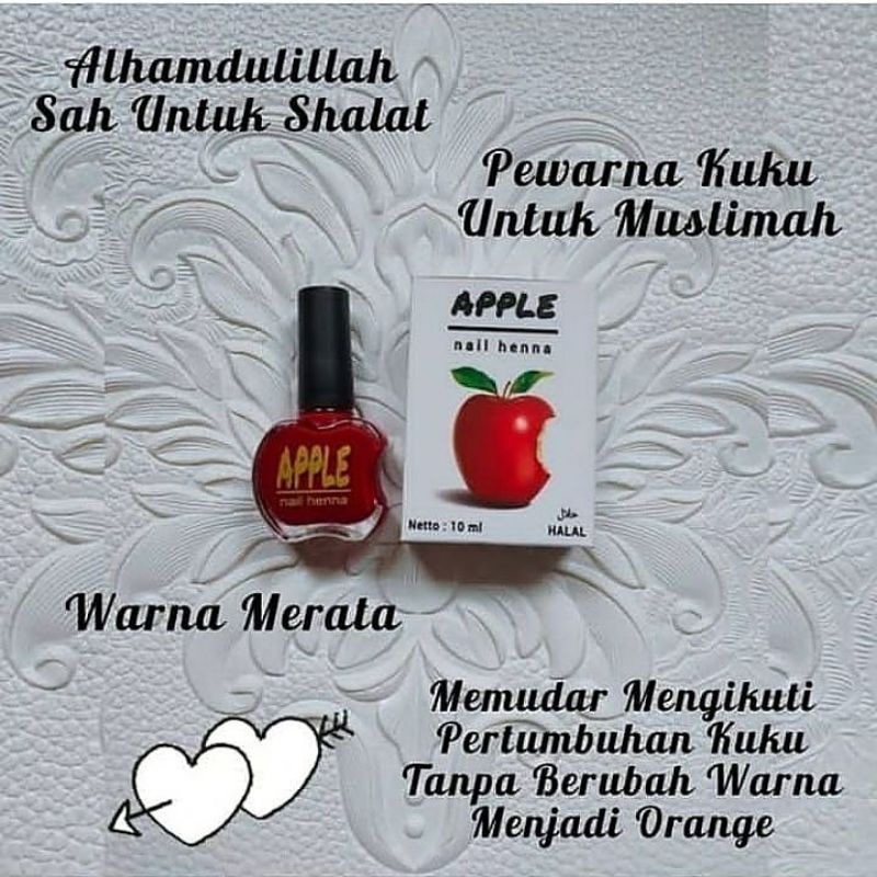 APPLE NAIL HENNA/HENNA MUSLIMAH/KUTEK HALAL