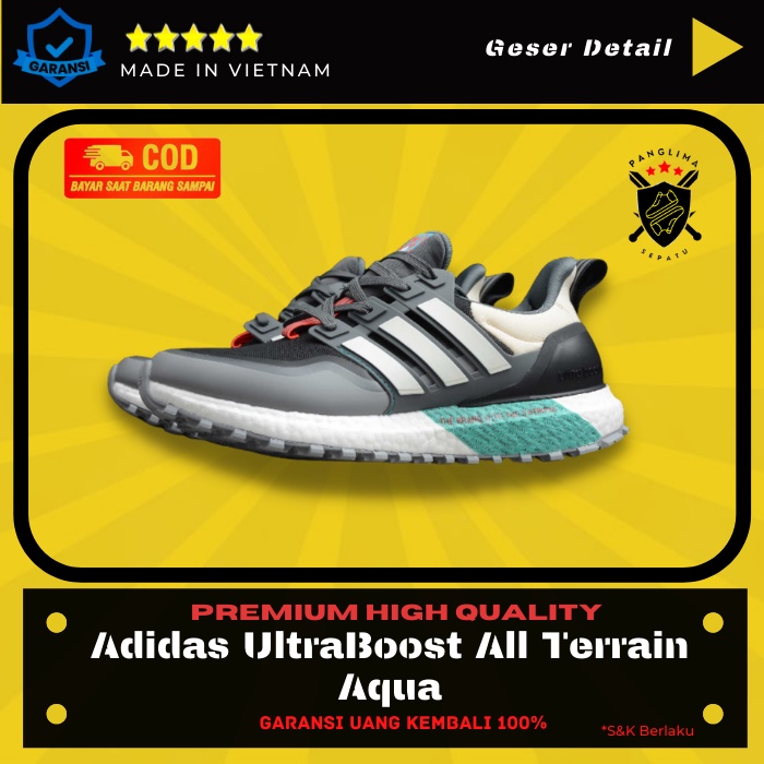 Sepatu Adidas UltraBoost All Terrain Aqua Sneakers Pria Sneaker Running Cowo Import Premium Original