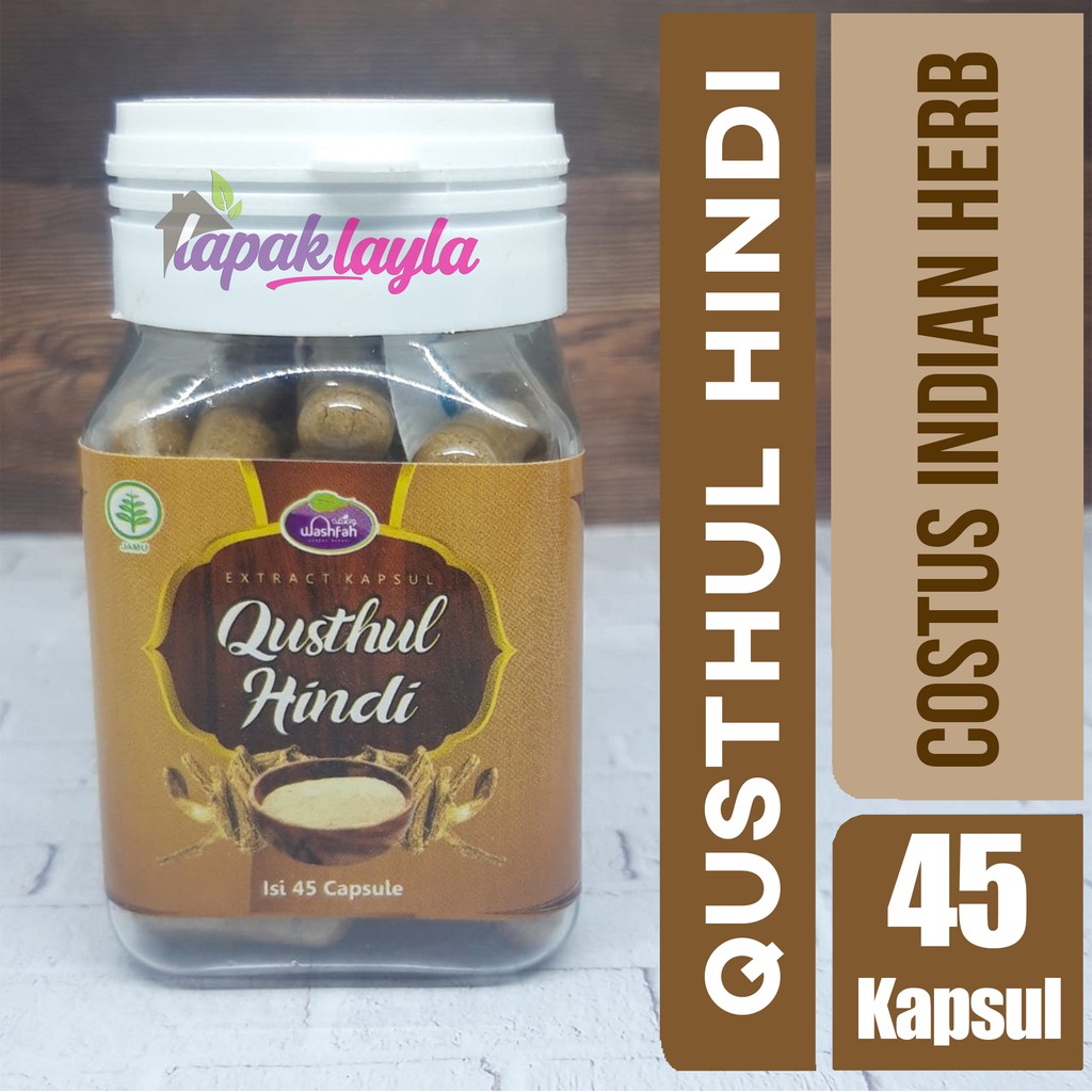 QUSTHUL HINDI CAPSUL COSTUS INDIAN HERB 45 KAPSUL WASHFAH