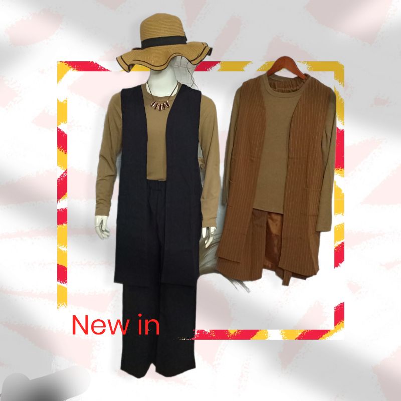SETELAN CELANA WANITA / SETCEL WANITA TERBARU / ONESET WANITA LEBARAN TERBARU KEKINIAN / 3in1 SET CE