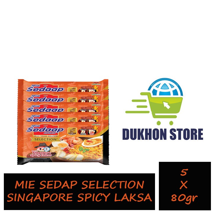 MIE SEDAP SELECTION SINGAPORE SPICY LAKSA  / 5 PCS