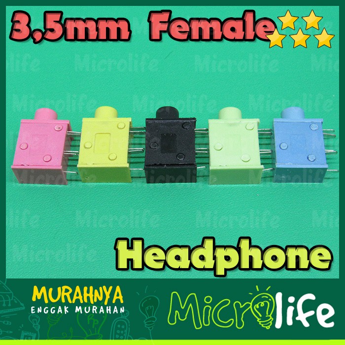 3.5MM HEADPHONE JACK SOCKET FEMALE 5 PIN PCB STEREO