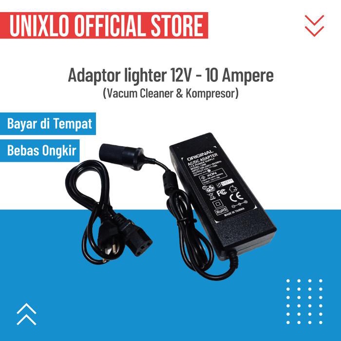 Adaptor Lighter 12V 10A Taiwan Adaptor Colokan Lighter Mobil Original