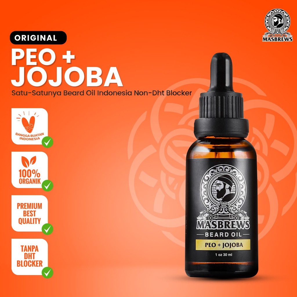Masbrews Peo Plus Jojoba Beard Oil - Beard Oil Pendamping Minoxidil
