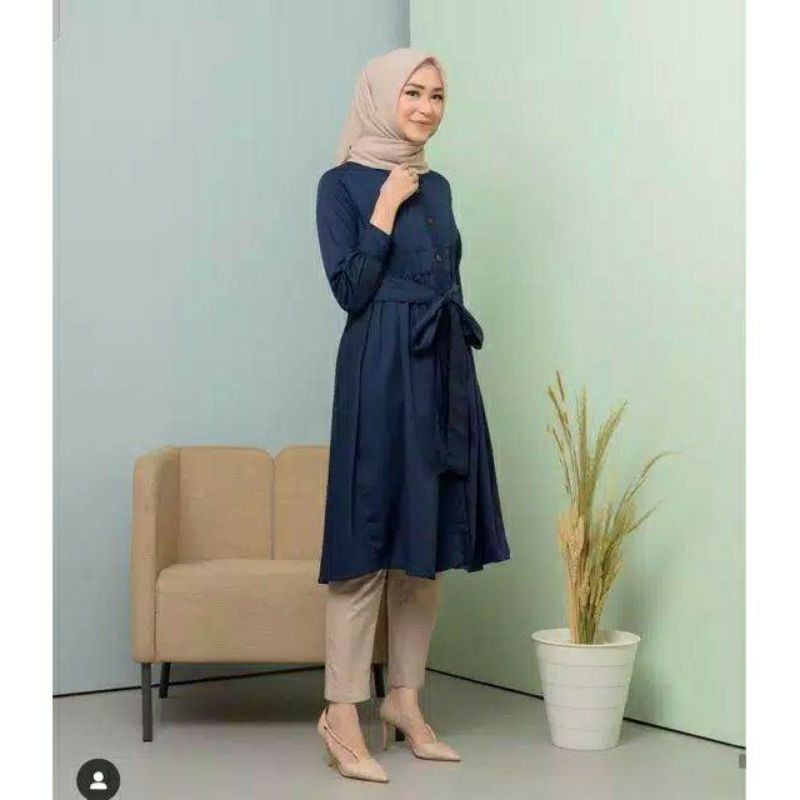 Tunik Import  Putih Jumbo Terbaru 2021 Polos Hitam Remaja Kekinian Murah