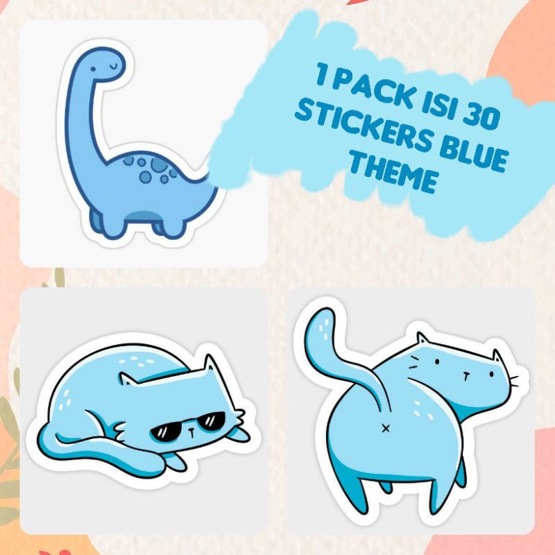 

[PROMO] 30 STICKERS AESTHETIC BLUE /PACK | STICKERS AESTHETIC | STICKERS TUMBLR | BACA DESC !