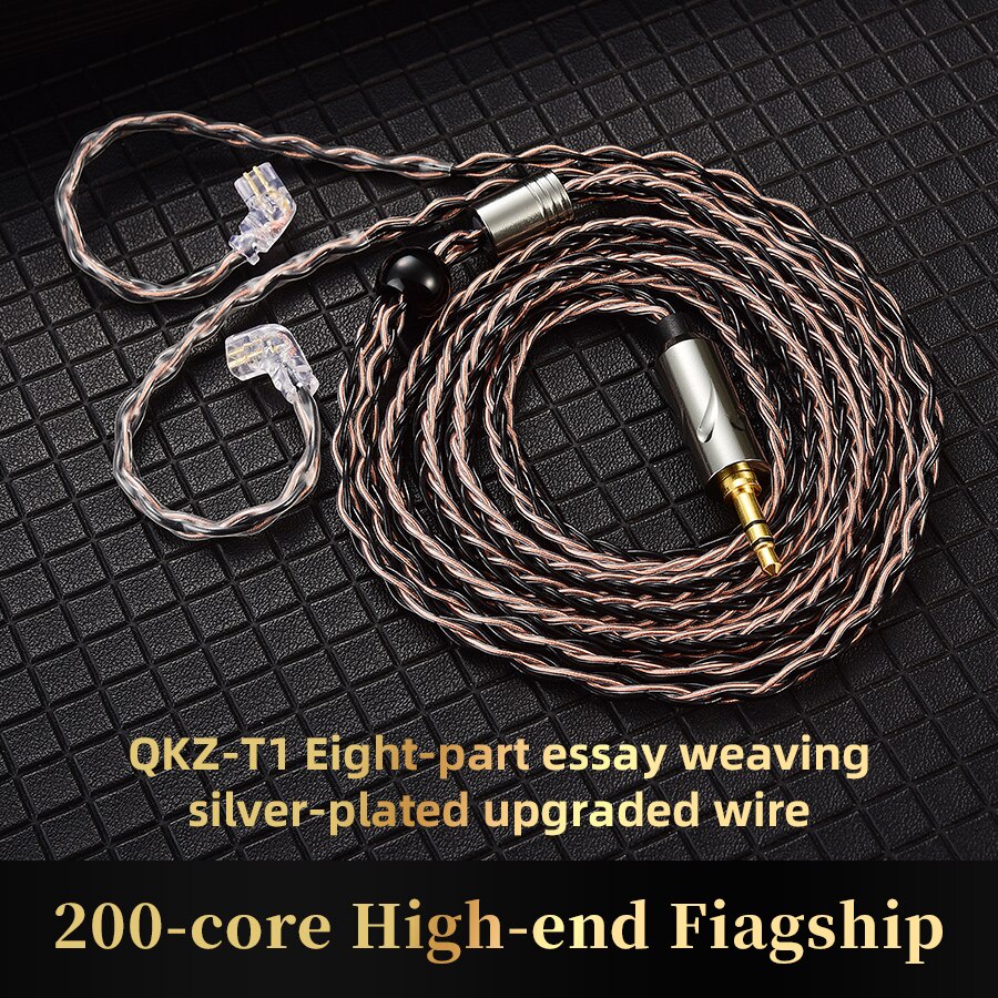 QKZ T1 8 Core TC Silver Plated Hifi Earphone Update Cable MMCX/2Pin Connector Use For KZ ZSN Pro EDX ZX2 ZAX2