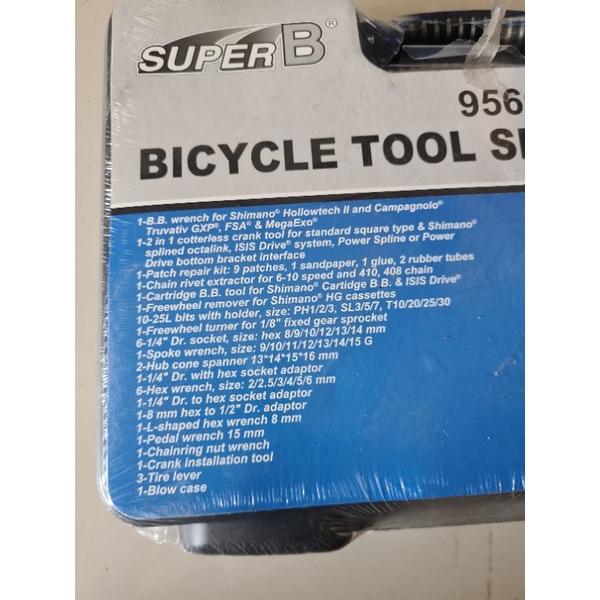 Tool Set Super B Komplit Tools SuperB Seri 95600 Lengkap 43 in 1 Bicycle Toolset Sepeda Koper Tas Tools Peralatan Alat Alat Servis Sepeda