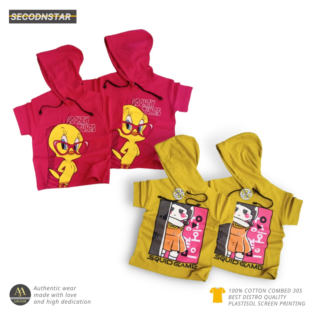 (1-2 TAHUN) Baju Kaos Distro Hoodie Anak Laki laki Perempuan Premium Umur 1-12 Tahun Bahan Cotton -AMR098