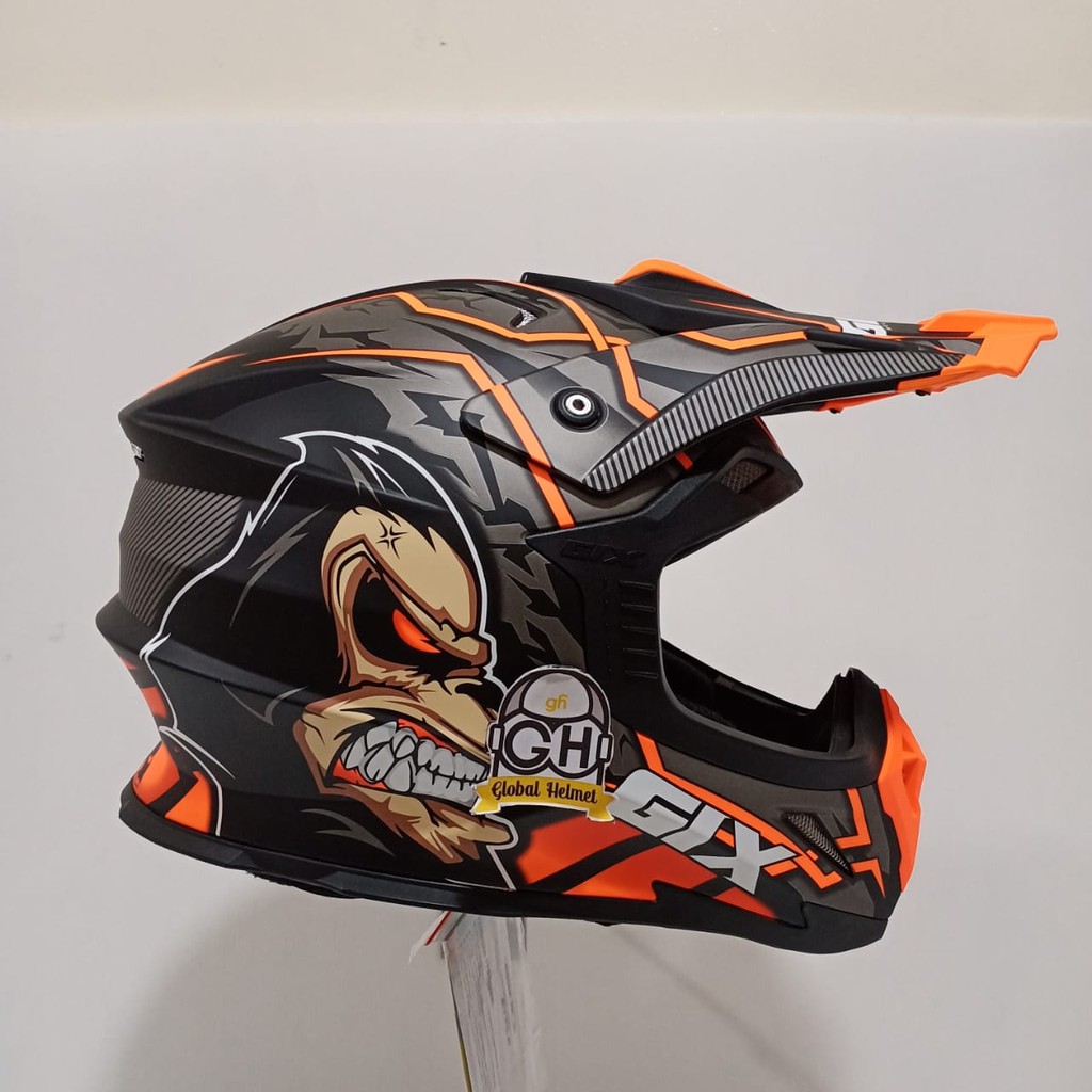 HELM CROSS GIX CROSS MOTIF GORILLA BLACK DOF ORANGE FLUO JPX CROSS