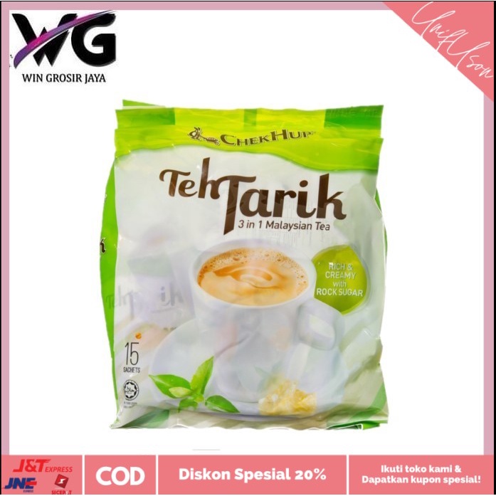 

⭐COD⭐ Chekhup Teh Tarik Original With Cane Sugar Isi 15 Sachet Chek Hup