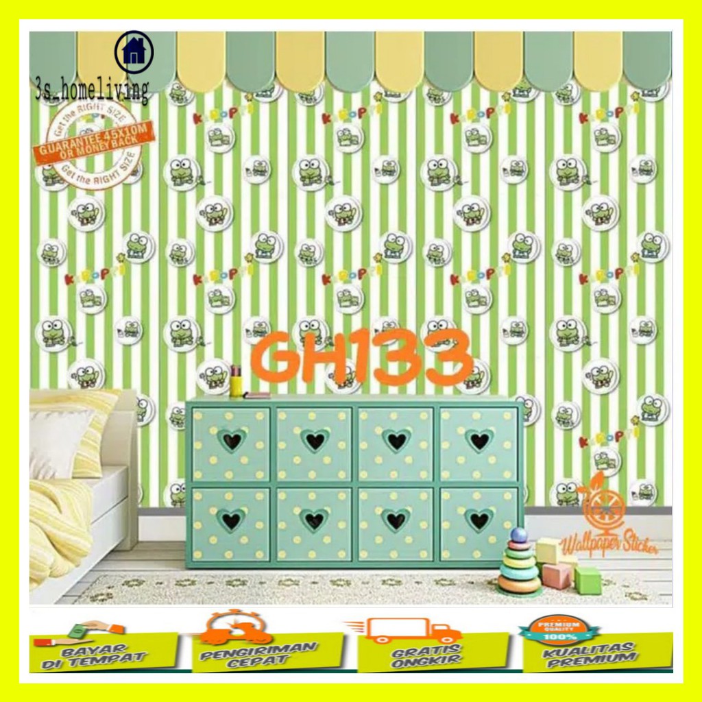 (COD) Wallpaper Dinding Keropi / Wallpaper / Wallpaper Karakter / Wallpaper kartun 900
