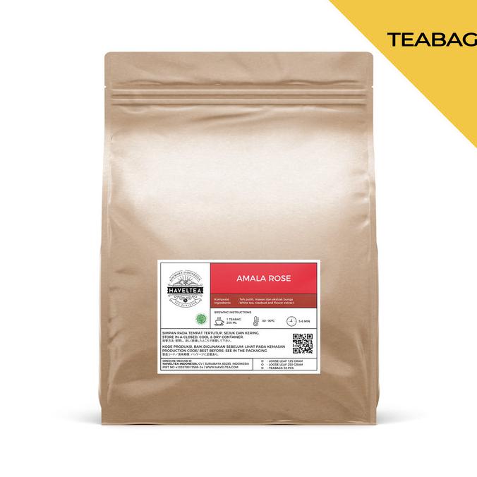 

[[BISA COD]] AMALA ROSE | Pouch | Haveltea | Teh Putih Mawar | White Peony & Rose - 30 Eco Tea Bags