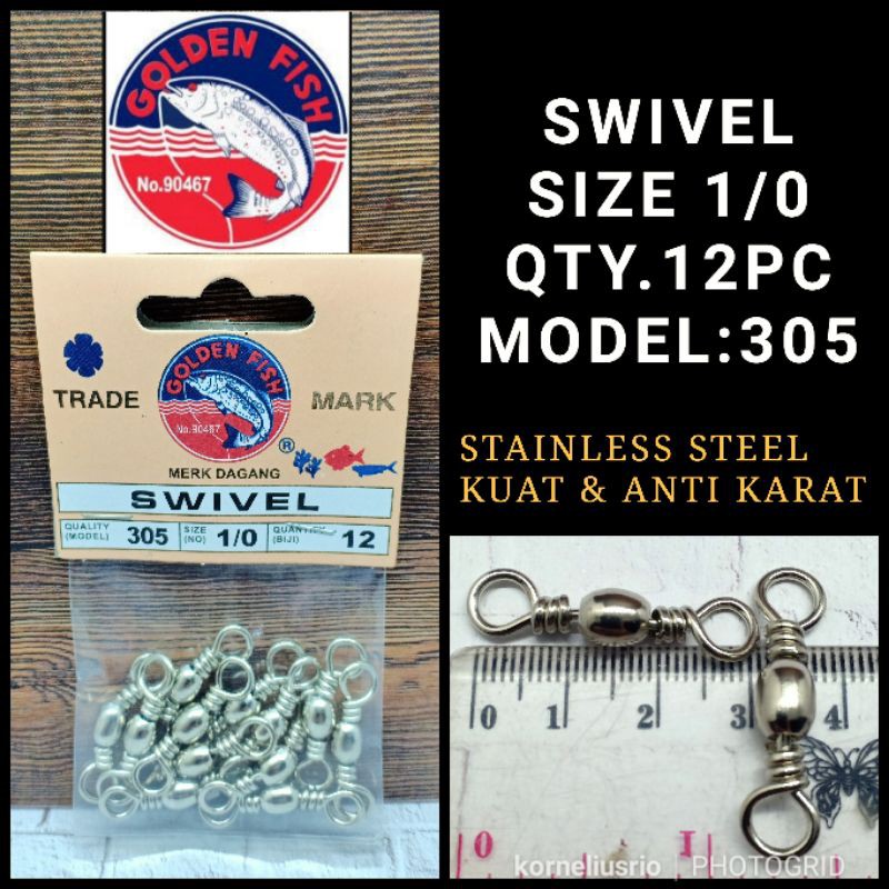 KILI GOLDENFISH SIZE 1/0 KILI GOLDEN FISH SWIVEL KUAT KILI ANTI KARAT KILI PANCING KILI STAINLESS