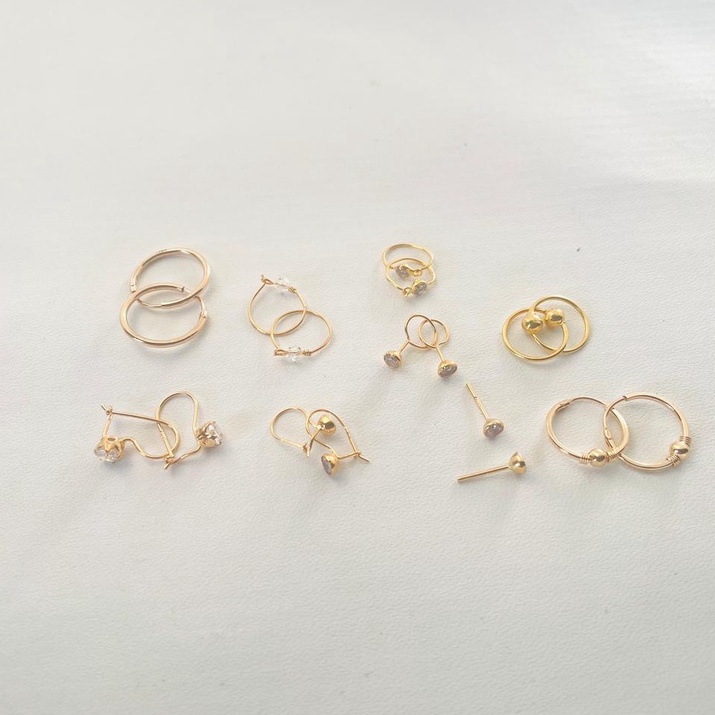 Anting Bayi &amp; Anak EMAS ASLI Kadar 300 berat 0,25 - 0,5 gram (sepasang)