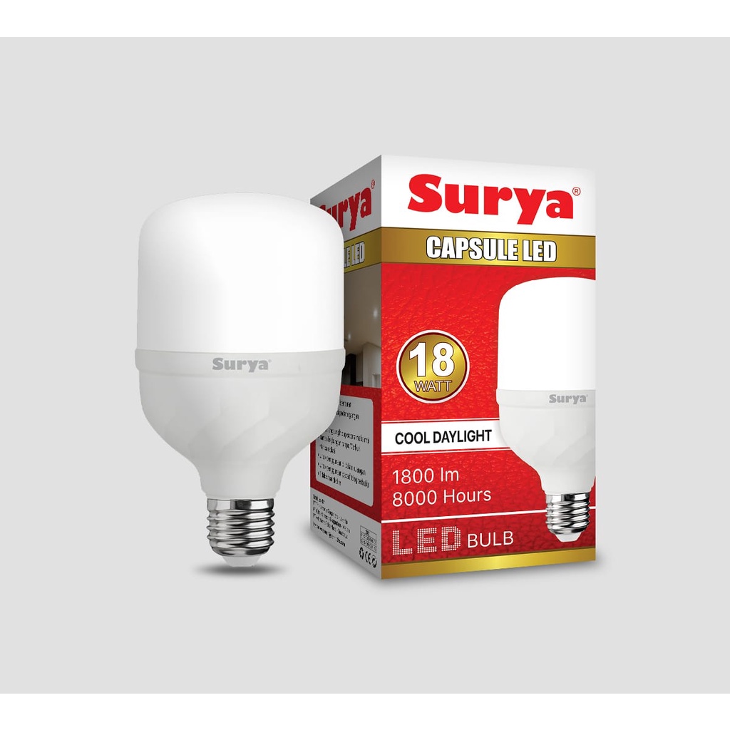 Surya Lampu Bohlam Capsule New 18 Watt 18 W Putih Cool Daylight Original