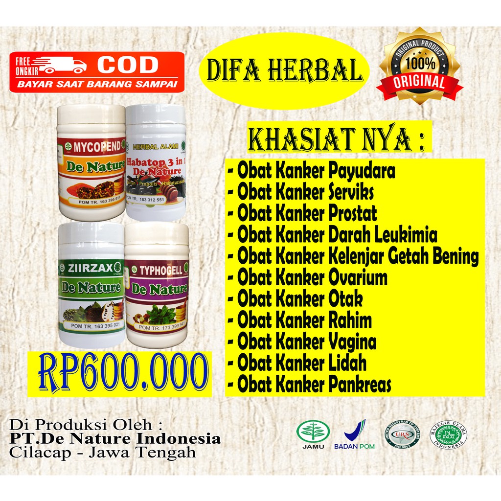 Obat Kanker/Tumor/Kista/Prostat/Ovarium/Darah Leukimia/Paru-paru/Kulit Melanoma/Testis/Pankreas/hati