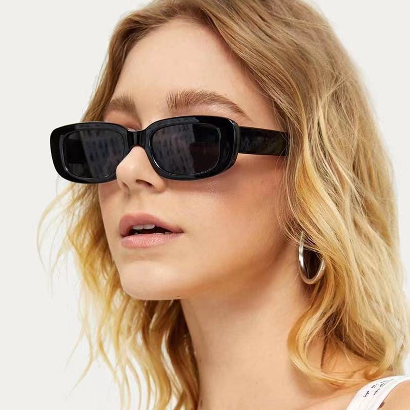 KACAMATA KM04 KACAMATA HITAM Wanita/Pria Sunglasses Kacamata Hitam Abu Bingkai Hitam Anti-UV Kacamata import Kacamata Hitam Pezavin Gaya Eropa Dapat Dipakai Wanita Maupun Pria KACAMATA SEGIEMPAT