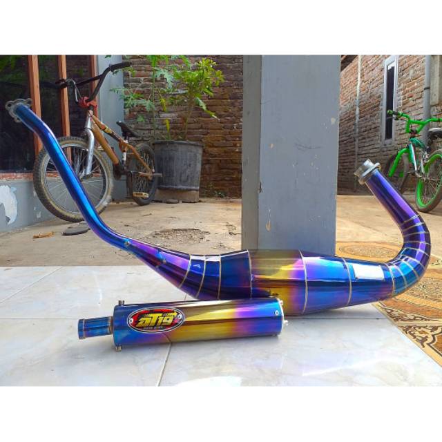 KNALPOT AT19 RACING NINJA 2 TAK 150CC FULL BLUEMOON