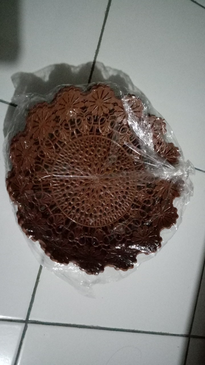 Piring Anyaman Plastik / Piring Rotan / Piring Motif Bunga Lavender