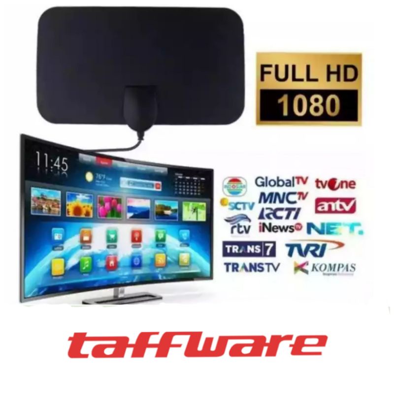 Antena TV Digital dan TV Tabung DVB-T2 4K High Gain 25 dB - Black