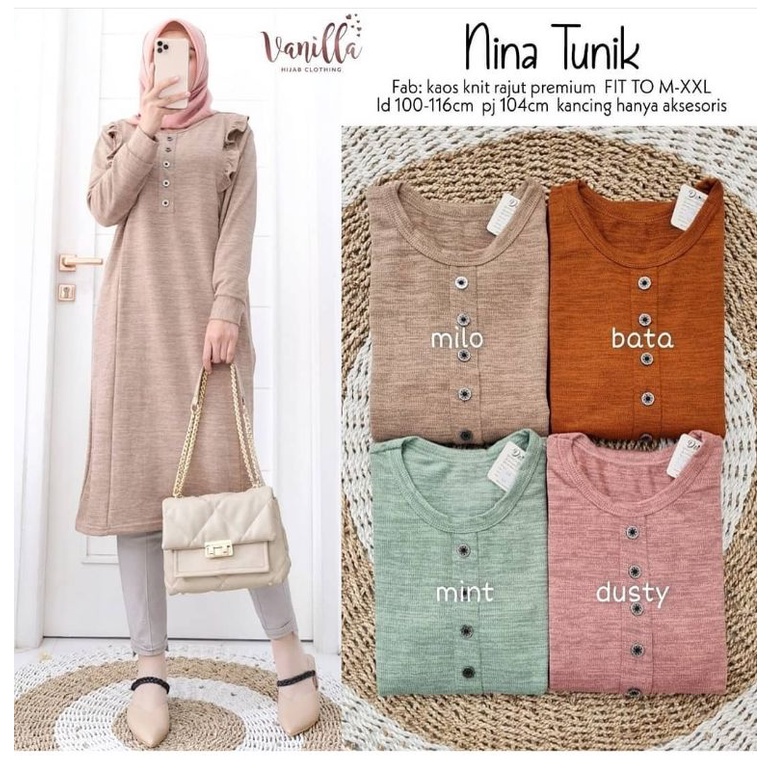 Nina Tunik - Tunik Kaos Rajut Premium LD100+ / R.28 - 270