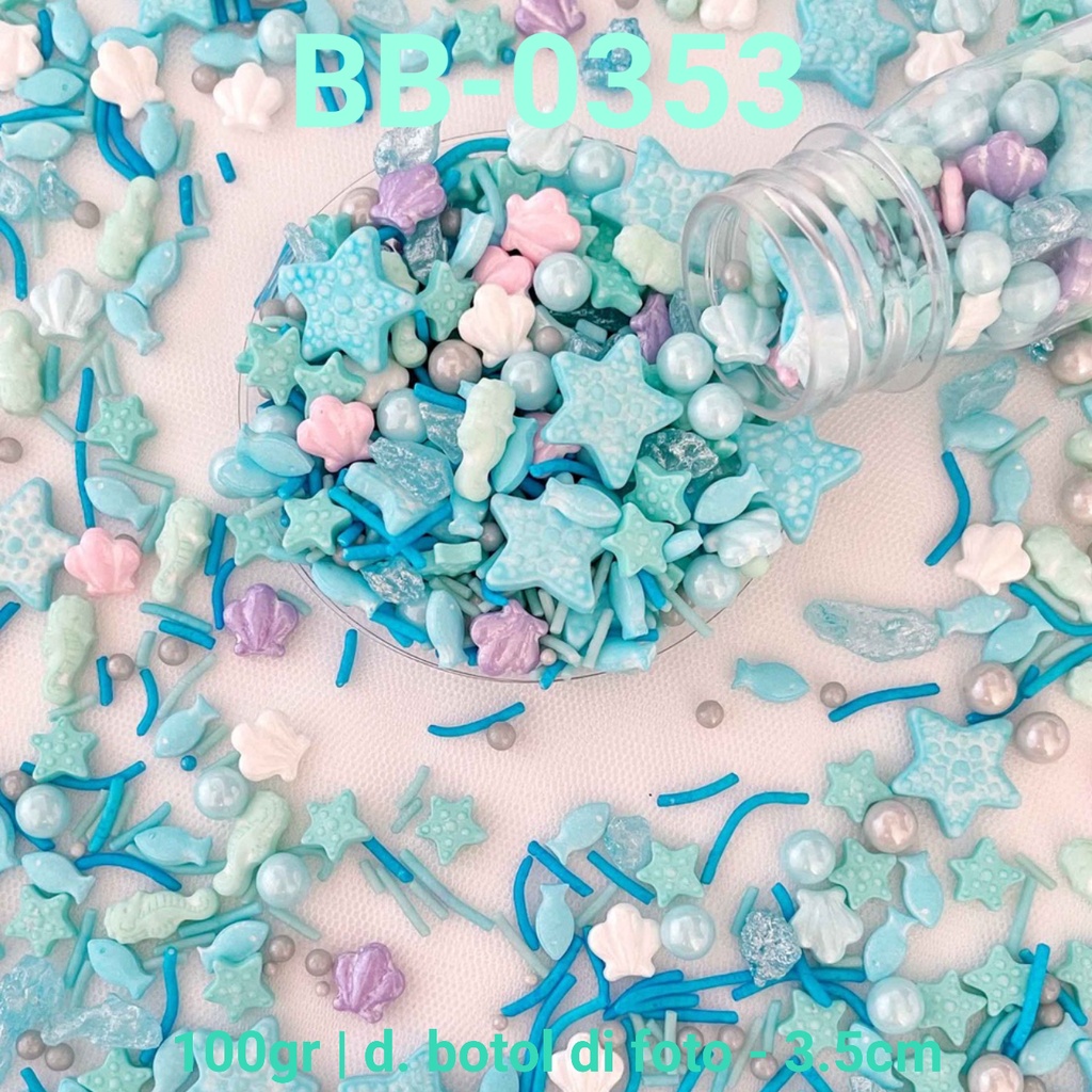 

BB-0353 Springkel sprinkles 100gr binatang laut kerang ikan mutiara yamama baking grosir murah sprinkles cake dekorasi mutiara trimit decoration story sprinklestory sprinklesstory sprinkle story yamama baking