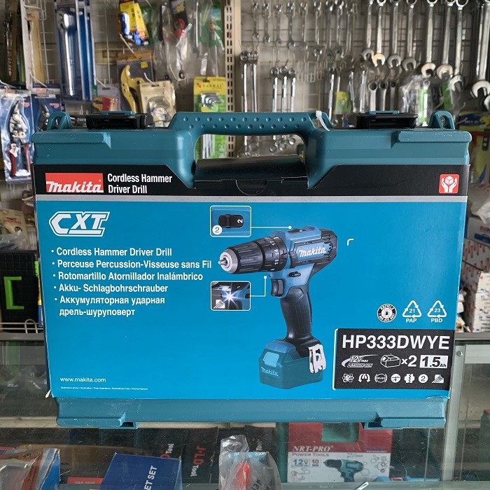 Bor Cordless Hammer 13mm MAKITA HP 333 DWYE 2 Battery