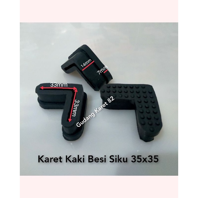 KARET KAKI SIKU 35x35 (3.5cm x 3.5cm) KARET KAKI MEJA RAK KURSI BESI SIKU